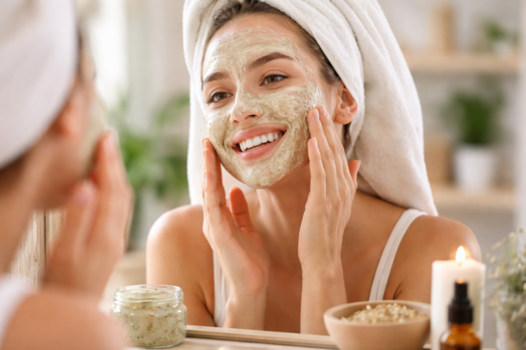 Natural beauty ritual in progress