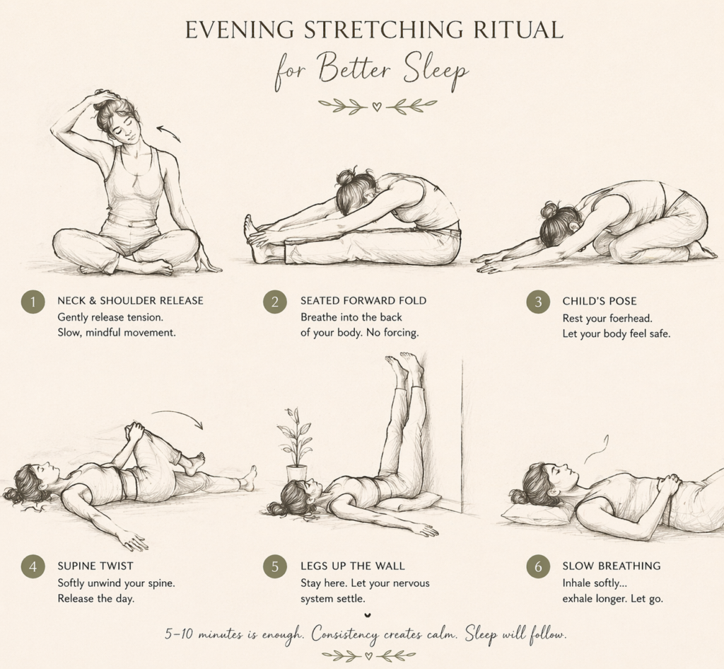 Evening stretching ritual for better sleep