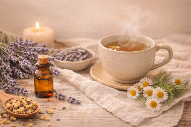 Herbal serenity with lavender and chamomile